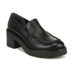 Vince Sz 9.5 Rowe Heels Black Leather Loafers Shoes New Classic Minimalist Boho